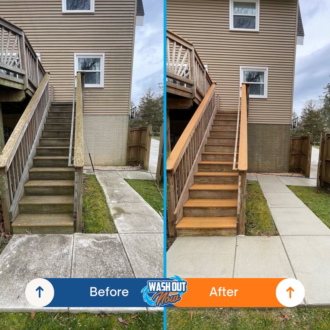 Soft wash roof cleaning before and after &mdash; Woodbridge, VA