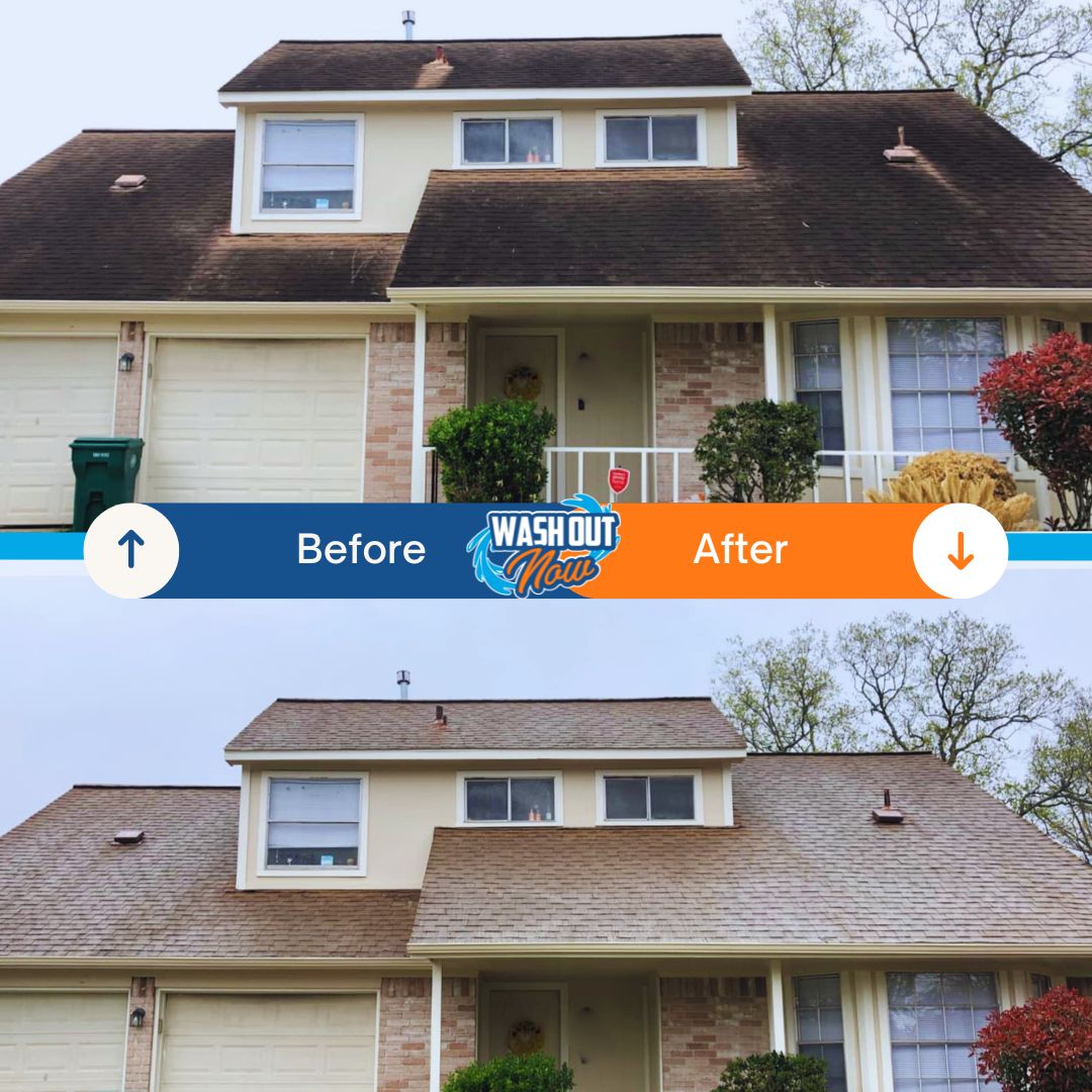 House soft washing before and after — Manassas, VA